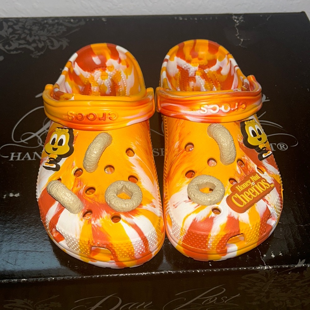 Never worn Cheerio crocs